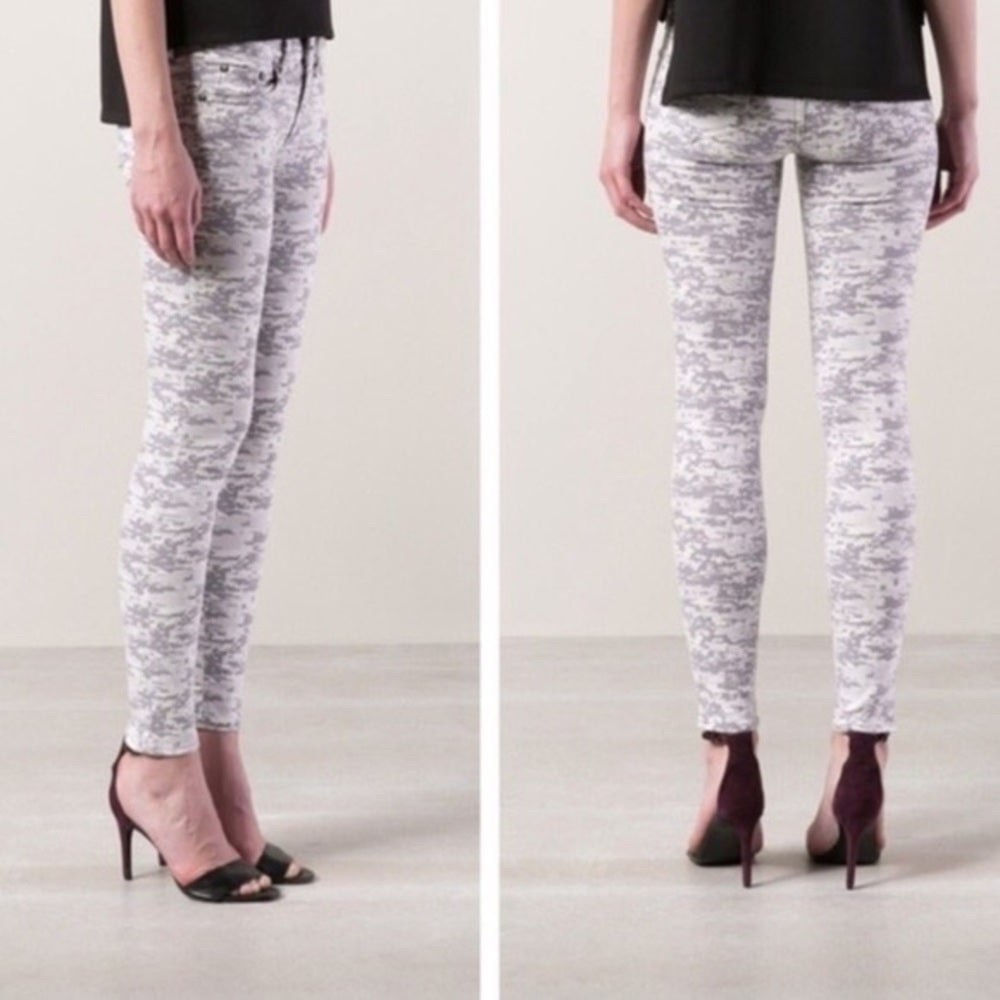 Rag & Bone Women’s Skinny Camo Jeans Light Gray Size 30 – Designer Denim